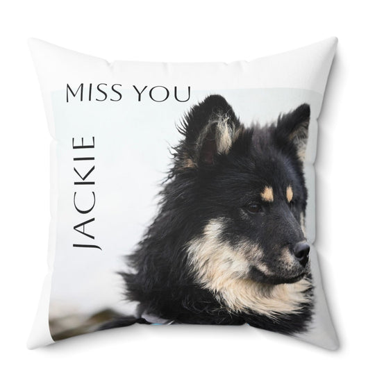 Custom Dog Memorial Pillow  — "Miss You" Pet Pillow