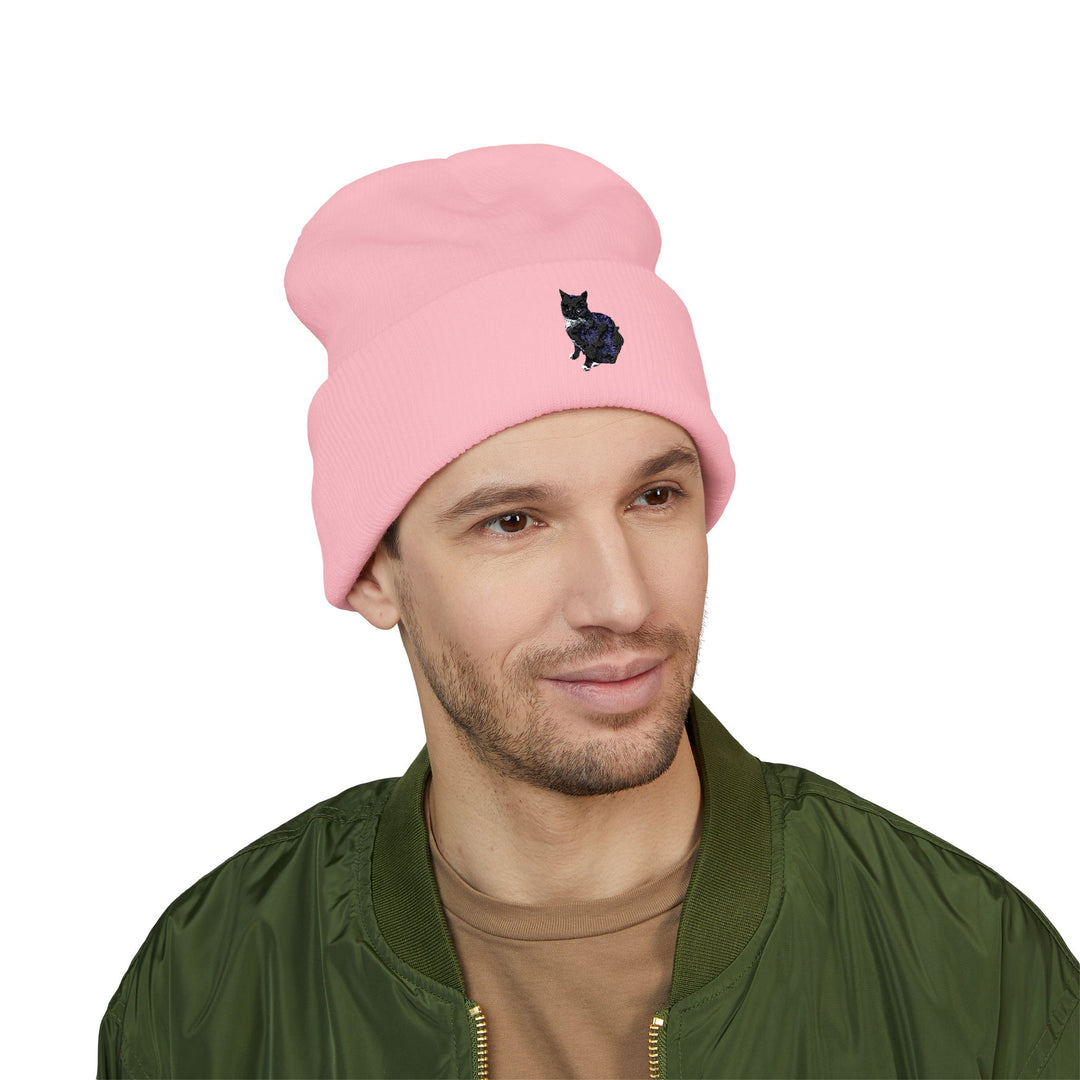 Embroidered Pet Cuffed Beanie Cozy Winter Hat for Pet Lovers