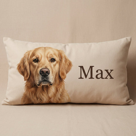 Custom Rectangular Pet Pillow Personalized Pet Photo with Name