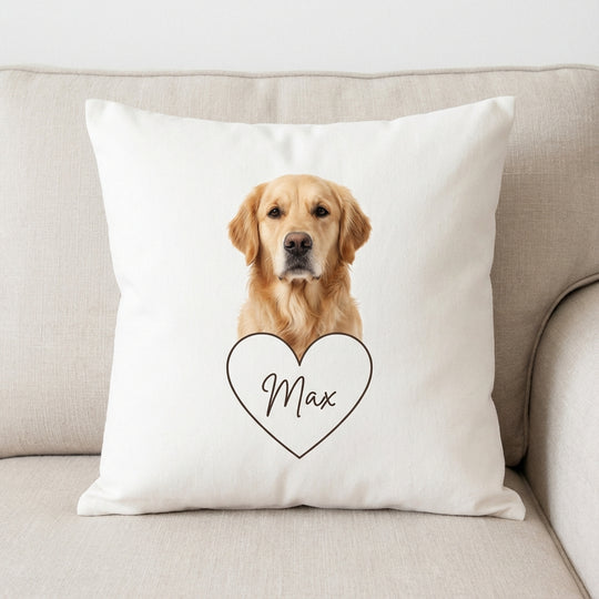 Custom Dog Photo Throw Pillow Personalized Dog Cushion