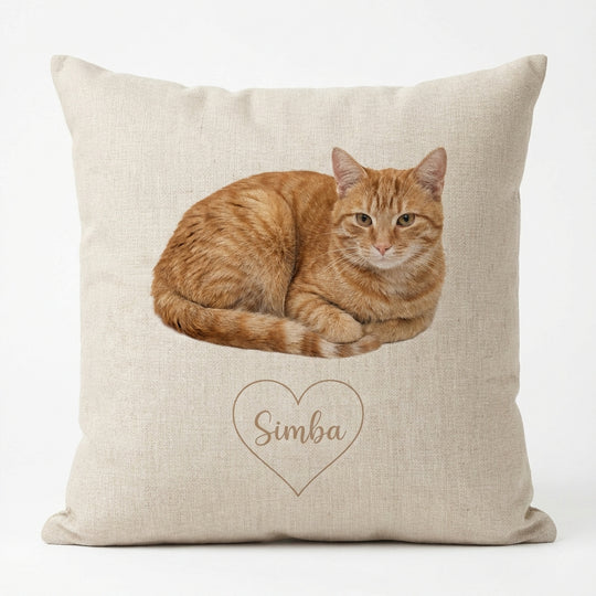 Custom Cat Photo Throw Pillow Personalized Cat Cushion