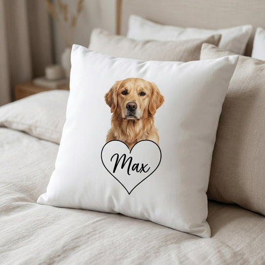 Custom Dog Photo Throw Pillow Personalized Dog Cushion