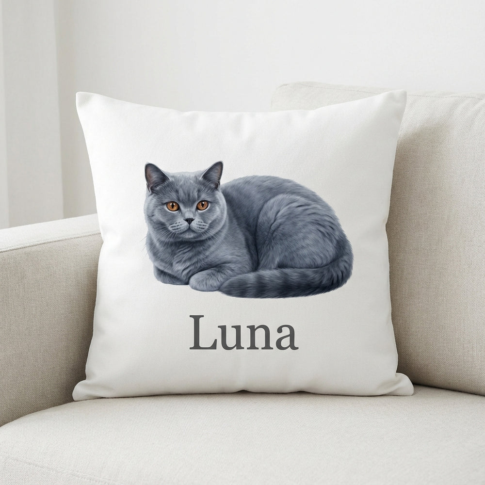 Custom Cat Photo Throw Pillow Personalized Cat Cushion