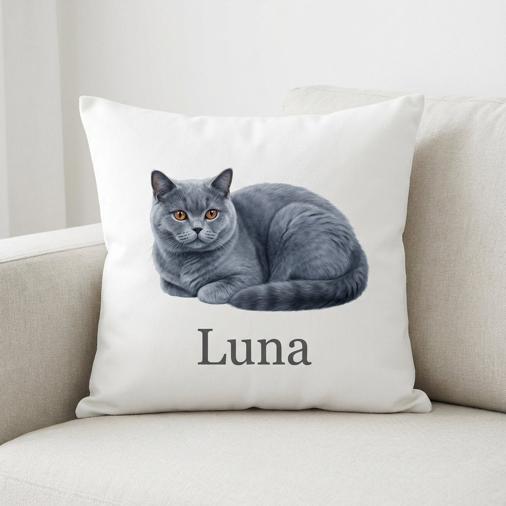 Custom Cat Photo Throw Pillow Personalized Cat Cushion