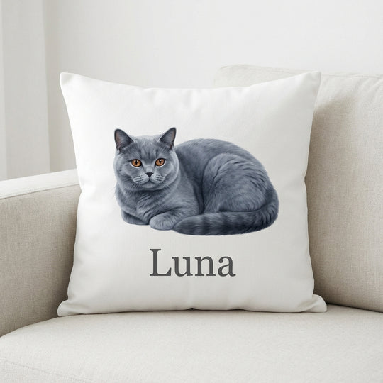 Custom Cat Photo Throw Pillow Personalized Cat Cushion