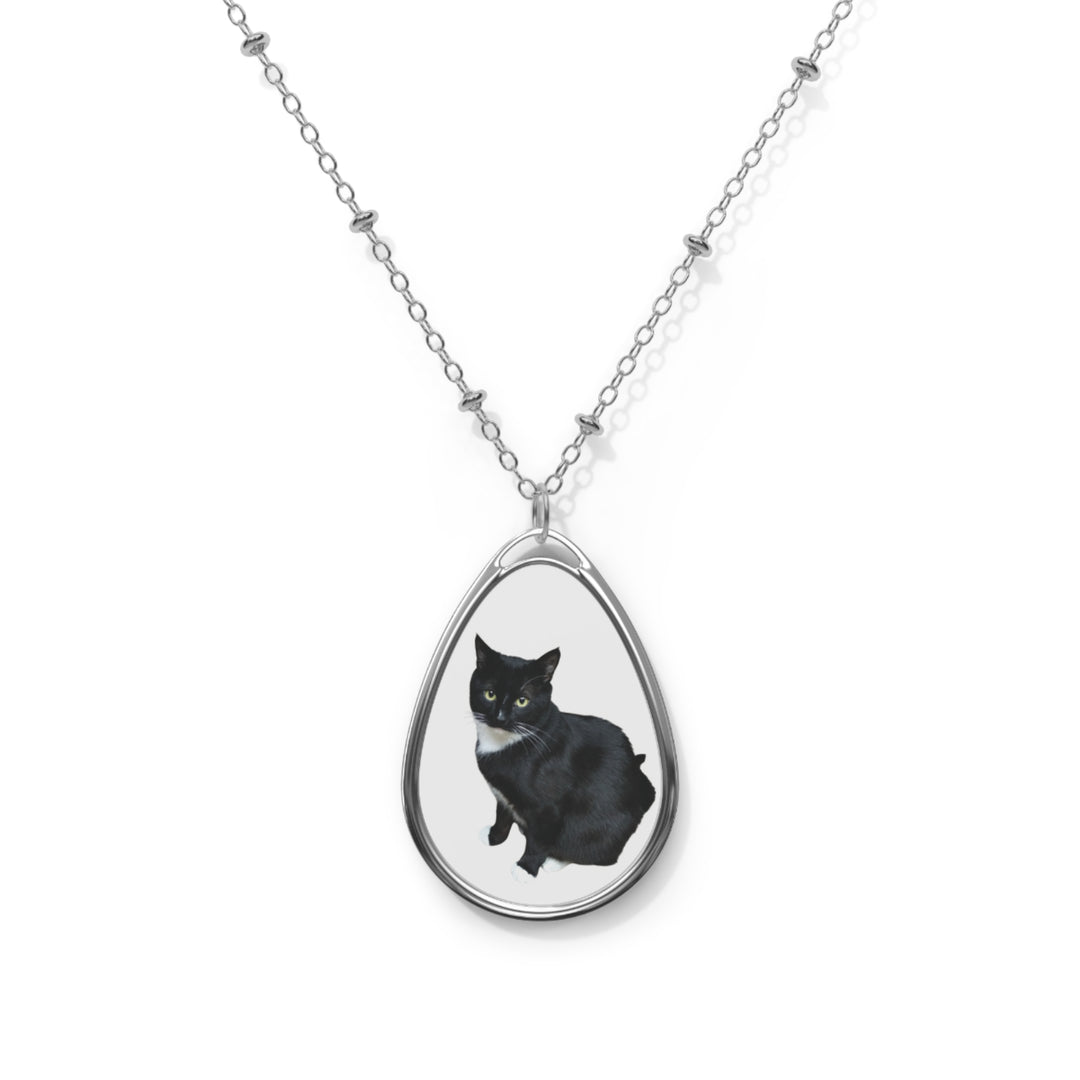 Custom Pet Oval Photo Necklace Personalized Pet Pendant