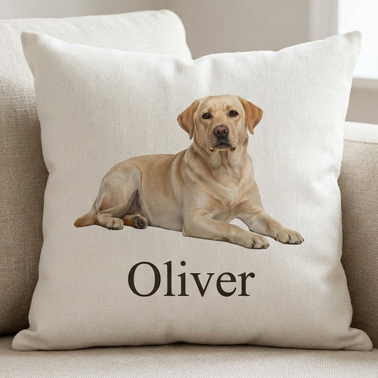 Custom Dog Photo Throw Pillow Personalized Dog Cushion