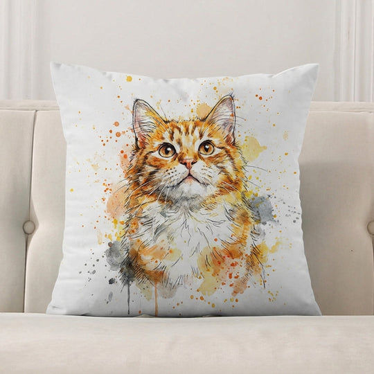 Custom Pet Watercolor Pillow