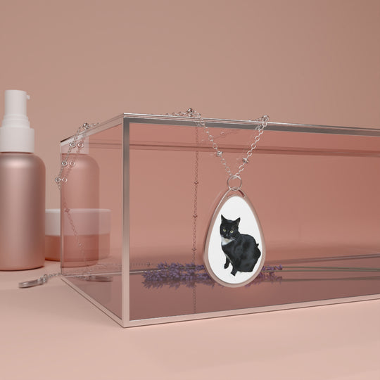 Custom Pet Oval Photo Necklace Personalized Pet Pendant