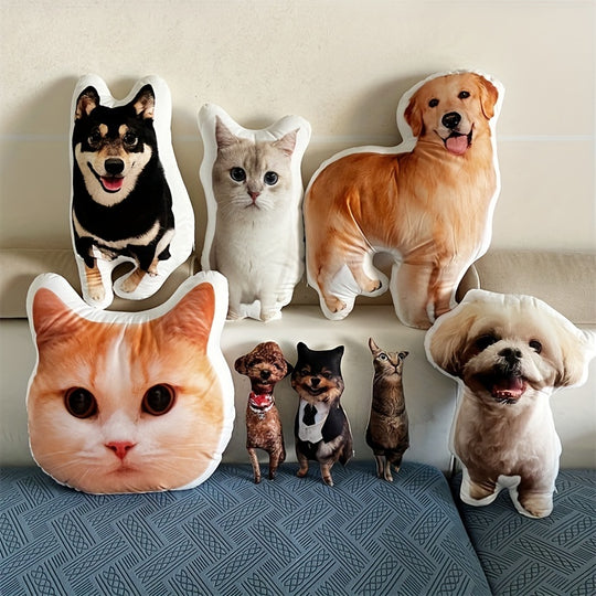 Custom Pet Face Shaped Pillow from Your Pet Photos