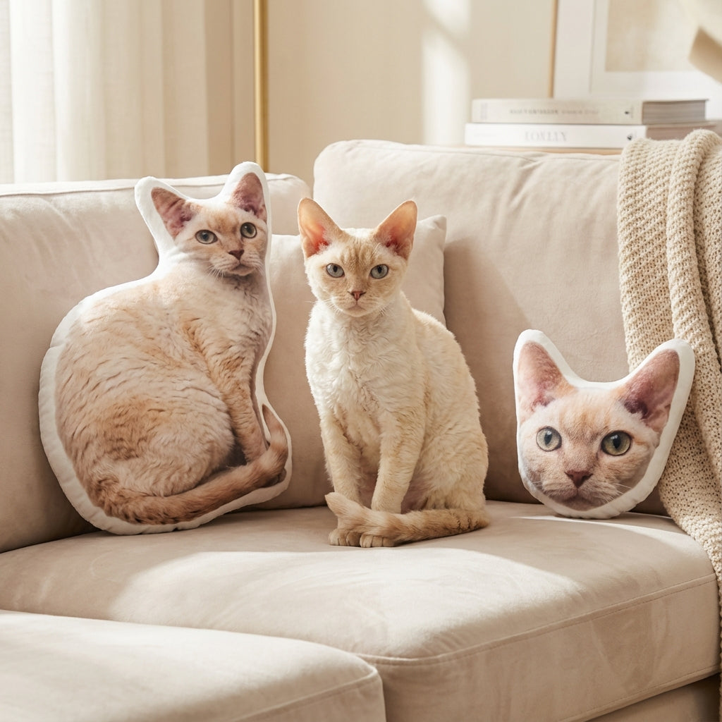 Personalized Cat Pillow With Realistic Fur Detail From Photo