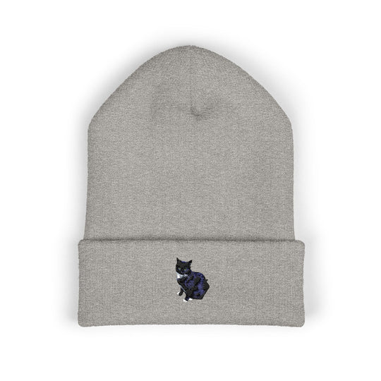 Embroidered Pet Cuffed Beanie Cozy Winter Hat for Pet Lovers