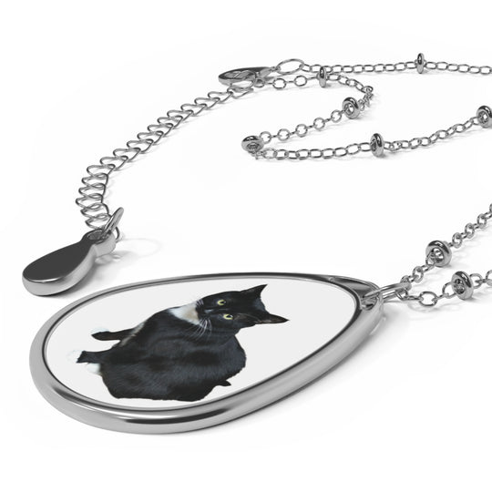 Custom Pet Oval Photo Necklace Personalized Pet Pendant