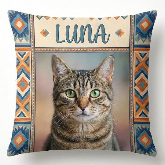 Custom Pet Photo Pillow with Premium Border Design