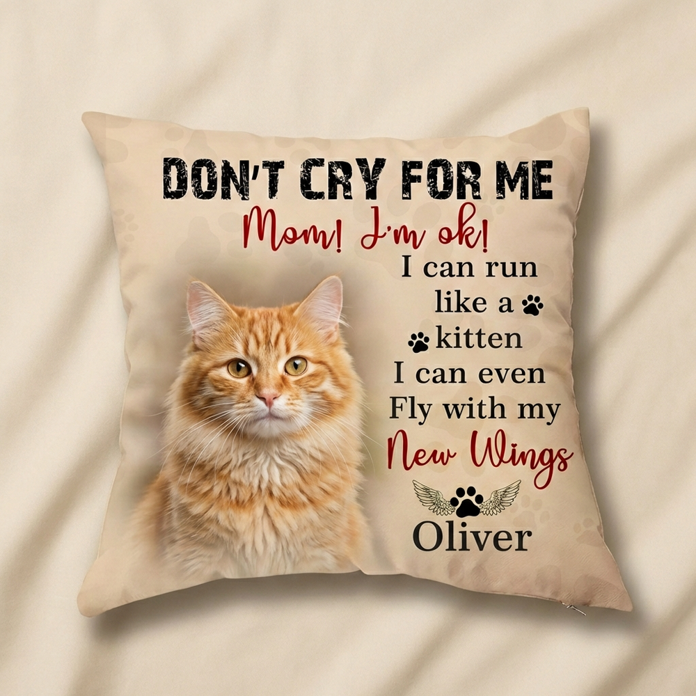 Pet Memorial Throw Pillow – Personalized Pet Photo in Loving Memory