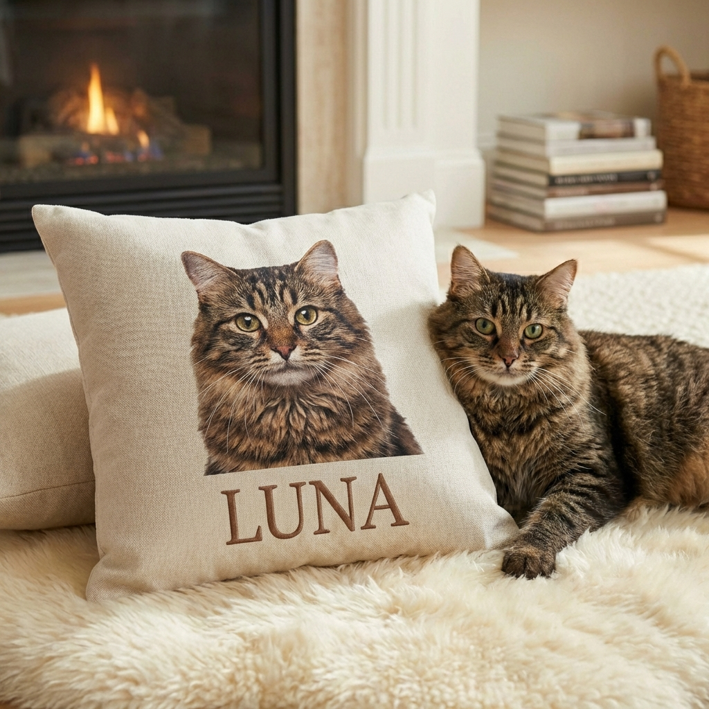 Personalized Pet Throw Pillow – Custom Photo Design
