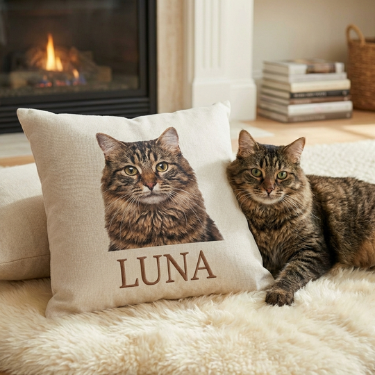 Personalized Pet Throw Pillow – Custom Photo Design